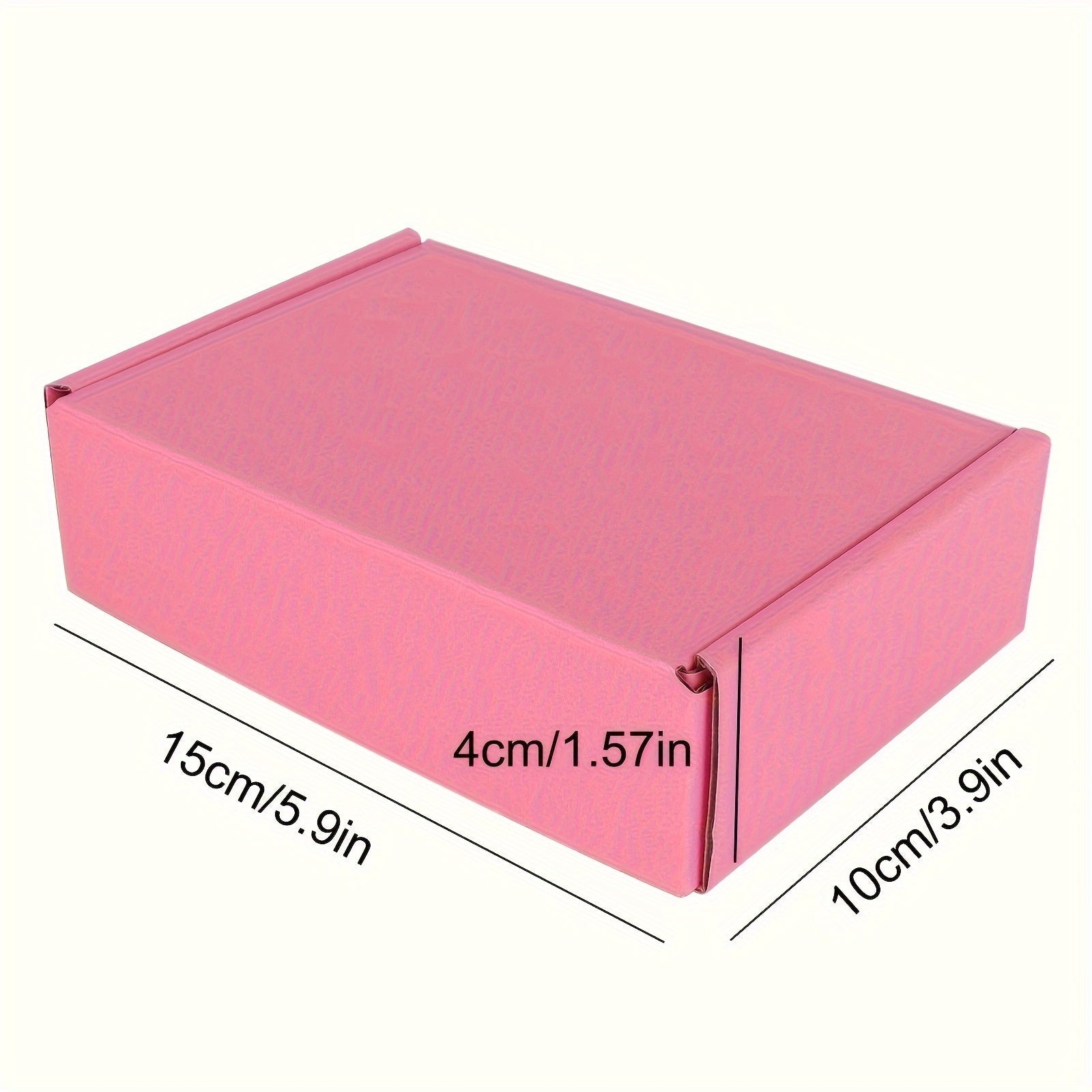 Value Pack 50pcs 6x4x1.5 Inch Pink Small Mailer Shipping Boxes Packing Box, Corrugated Cardboard Box, For Small Business Packaging Craft Gift Giving Products ((Lighting And Shooting Problems Will Cause Color Difference)